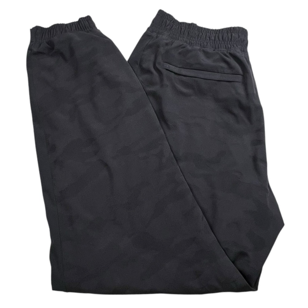 Athleta Womens 10 Black Camo Brooklyn Textured Lined Jogger Pull On #631615